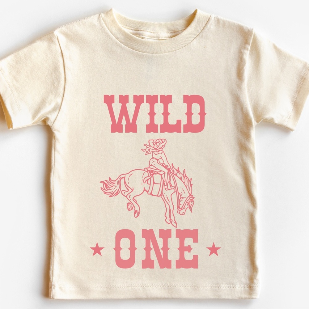 Wild One Cowgirl Short Sleeve Cotton T-Shirt - Size 24M - New W/O Tags